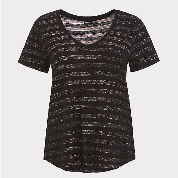 Black and pink striped T-shirt - Picture 1 of 3
